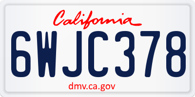 CA license plate 6WJC378