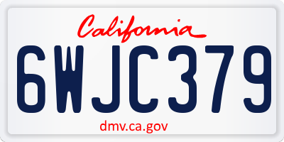CA license plate 6WJC379
