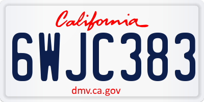 CA license plate 6WJC383