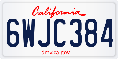 CA license plate 6WJC384
