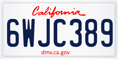 CA license plate 6WJC389