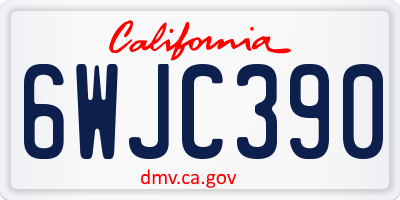 CA license plate 6WJC390