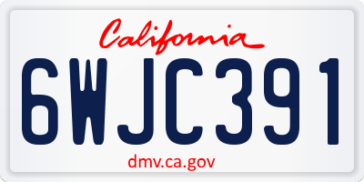 CA license plate 6WJC391