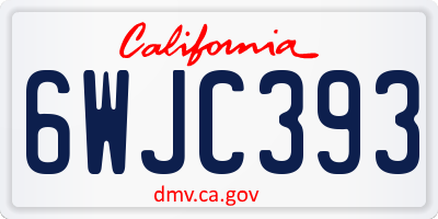 CA license plate 6WJC393