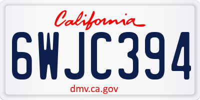 CA license plate 6WJC394