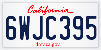 CA license plate 6WJC395
