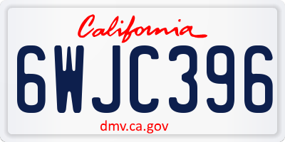 CA license plate 6WJC396