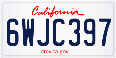 CA license plate 6WJC397