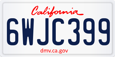 CA license plate 6WJC399