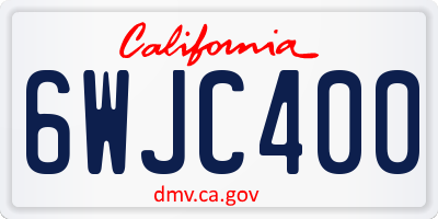 CA license plate 6WJC400