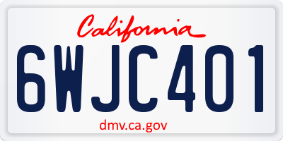 CA license plate 6WJC401