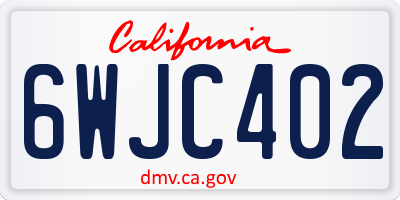 CA license plate 6WJC402
