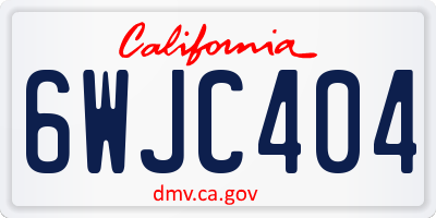 CA license plate 6WJC404