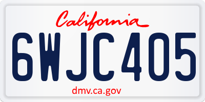 CA license plate 6WJC405