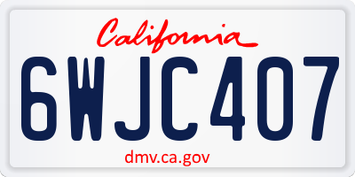 CA license plate 6WJC407