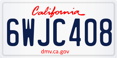 CA license plate 6WJC408
