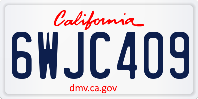 CA license plate 6WJC409