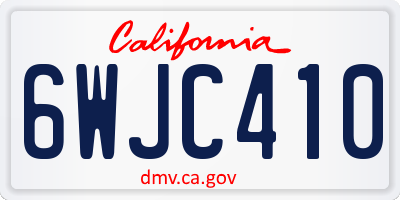 CA license plate 6WJC410