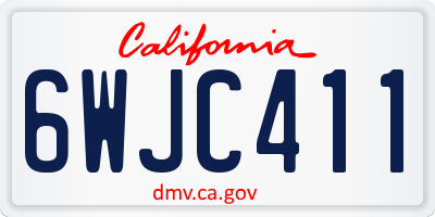 CA license plate 6WJC411