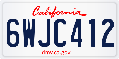 CA license plate 6WJC412