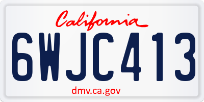 CA license plate 6WJC413