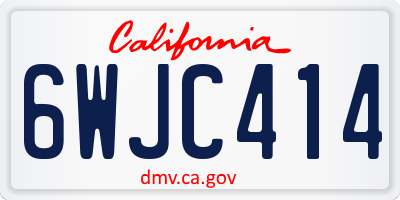 CA license plate 6WJC414