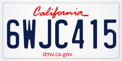CA license plate 6WJC415
