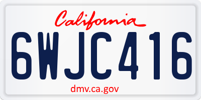 CA license plate 6WJC416