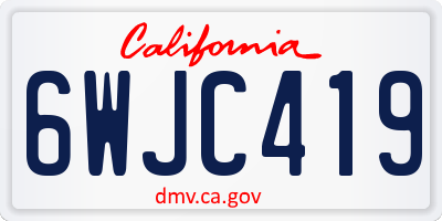 CA license plate 6WJC419