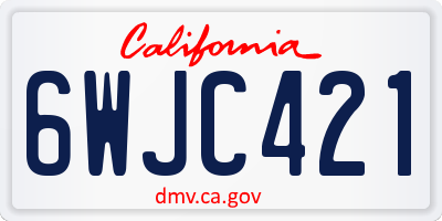 CA license plate 6WJC421