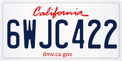CA license plate 6WJC422