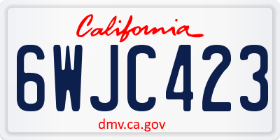 CA license plate 6WJC423