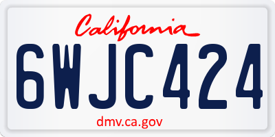 CA license plate 6WJC424