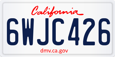 CA license plate 6WJC426