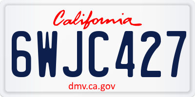 CA license plate 6WJC427