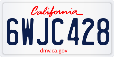 CA license plate 6WJC428
