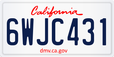 CA license plate 6WJC431