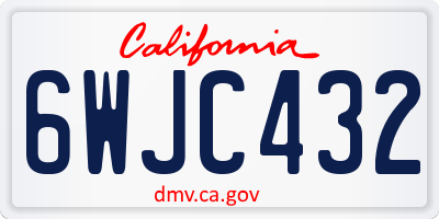 CA license plate 6WJC432