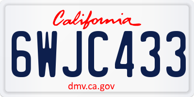 CA license plate 6WJC433