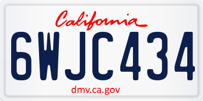 CA license plate 6WJC434