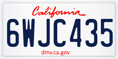 CA license plate 6WJC435