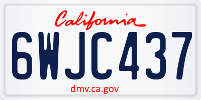 CA license plate 6WJC437