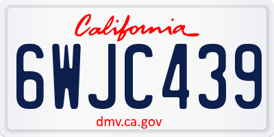CA license plate 6WJC439