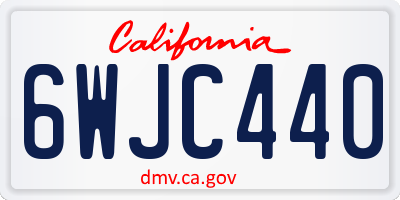 CA license plate 6WJC440