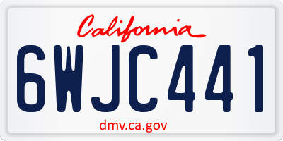 CA license plate 6WJC441