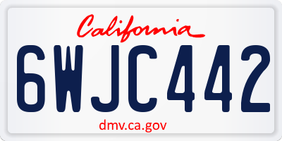 CA license plate 6WJC442