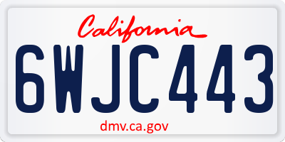 CA license plate 6WJC443