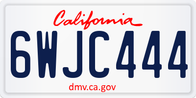 CA license plate 6WJC444