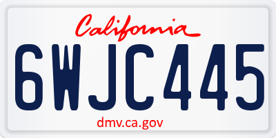 CA license plate 6WJC445