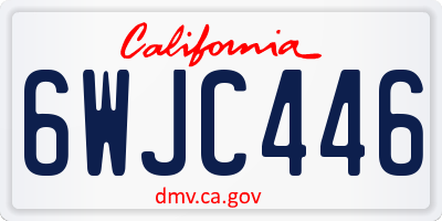 CA license plate 6WJC446